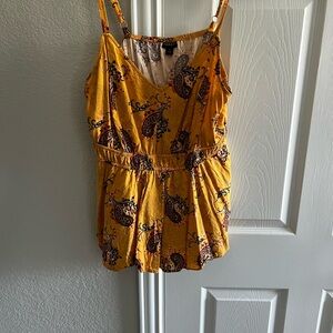 Elegant Yellow Paisley Camisole Top